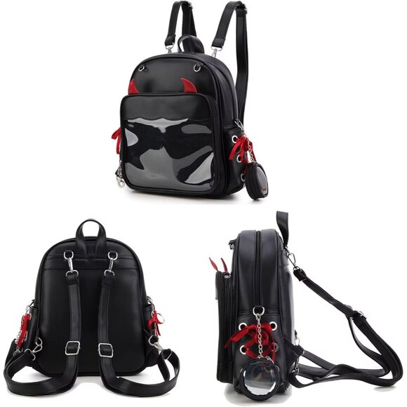 Gothic Ita Backpack with Pin Display and Inserts for Women Shoulder or Crossbody - Picture 8 of 9